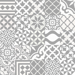 Cement tiles Patchwork white and Grey