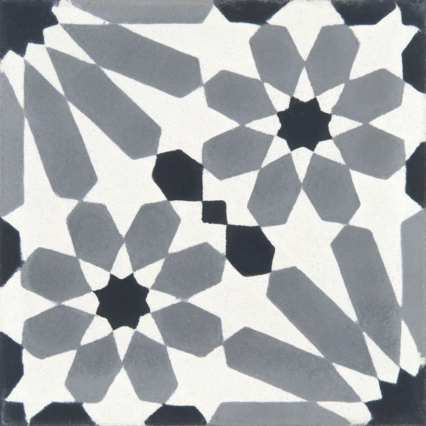 One handmade Moroccan cement tile in grey tones – Ref. 460