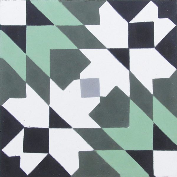Single green Moroccan cement tile – Ref. 502